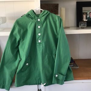 Girls green denim hoodie pullover